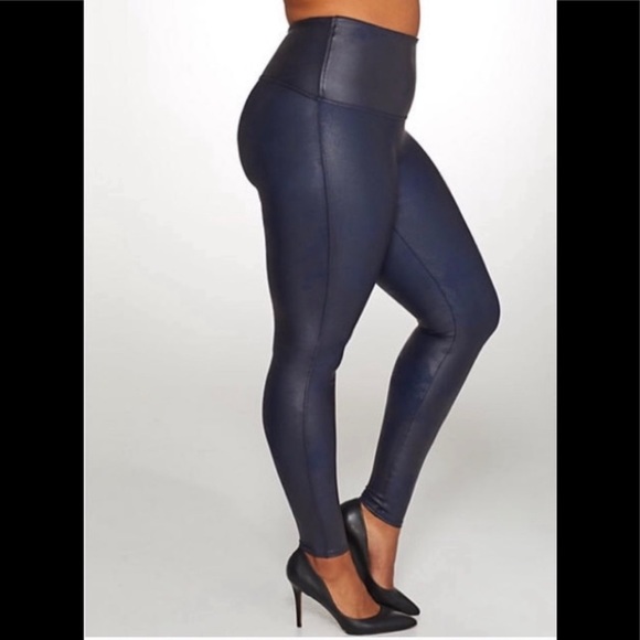 dark blue leather pants
